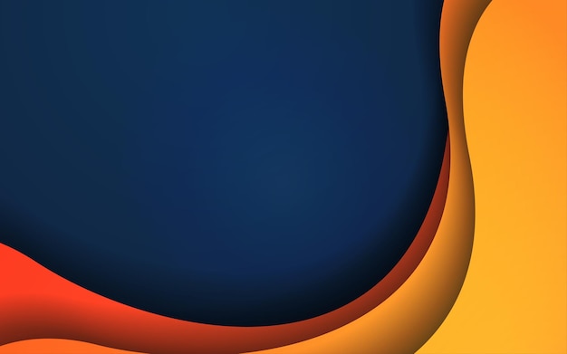 Vector abstract wave overlap layer navy blue and orange shape background