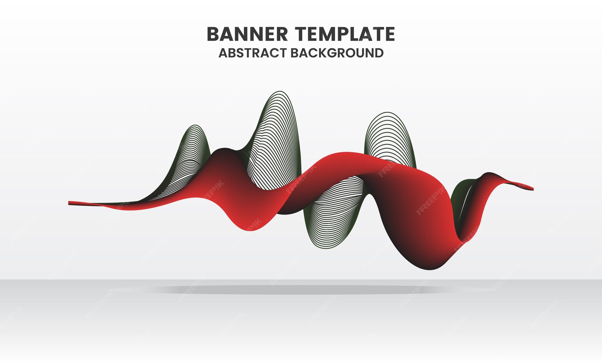 Premium Vector | Abstract wave red and black illustration template