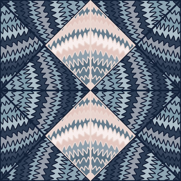 Абстрактная волна бесшовный узор в стиле каракули Ручной обращается зигзагообразные линии мозаичный орнамент
