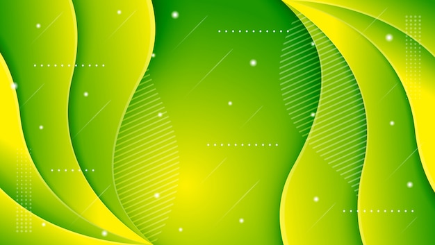 Abstract wave shape of gradient yellow green