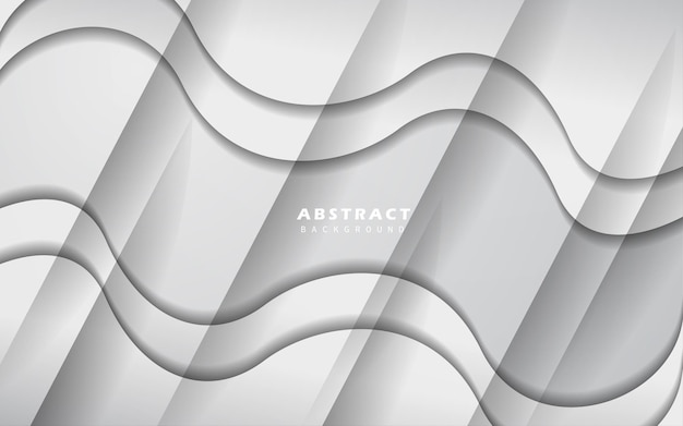 Abstract wave shape silver background