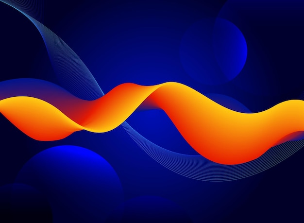 Vector abstract wave shape with fluid color