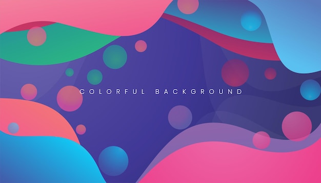 abstract wave with colorful circle element background