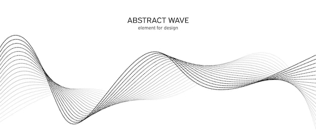 デザインのためのドット要素を持つ抽象的な波