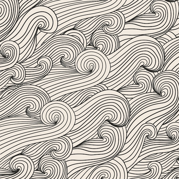 abstract wave with line art pattern