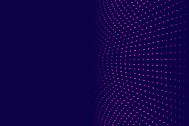 Abstract wave with moving dots flow of particles cyber technology illustration background