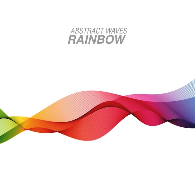 Sfondo di onde astratte, linee ondulate arcobaleno per brochure, sito web, design volantino. linee arcobaleno trasparenti