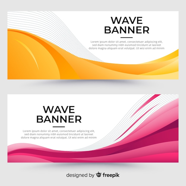 Vector abstract waves banners