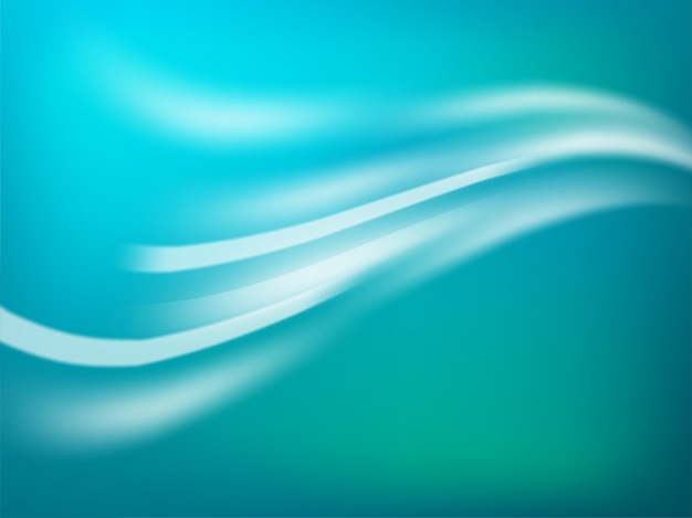 Vector abstract wavy background in sky blue and green colors.