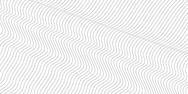 Abstract wavy background. Thin line on white