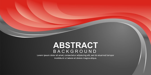 Vector abstract wavy background vector with red and gray color concept