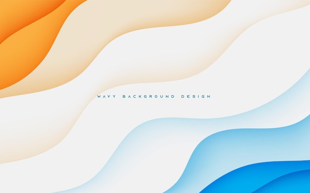 Abstract wavy background with Blue and Orange color element