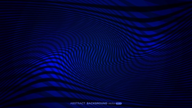 Abstract wavy blue line overlap layer on dark blue background