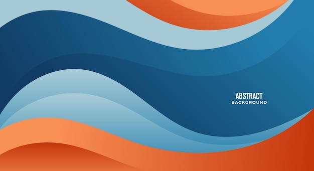 Abstract wavy blue and orange memphis background