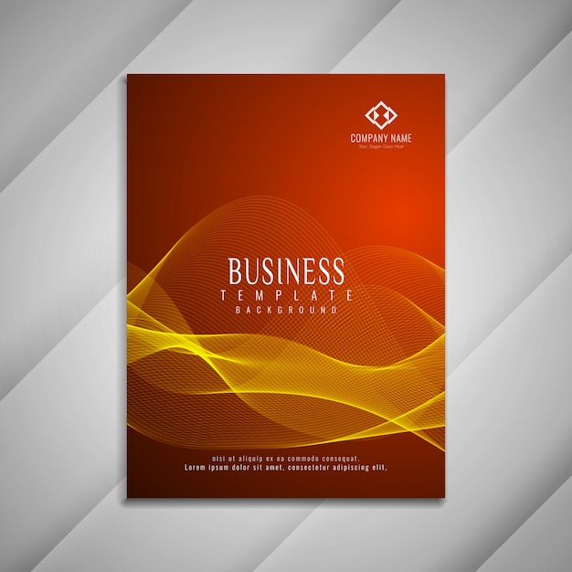 抽象的な波のビジネスのパンフレットのテンプレートデザイン