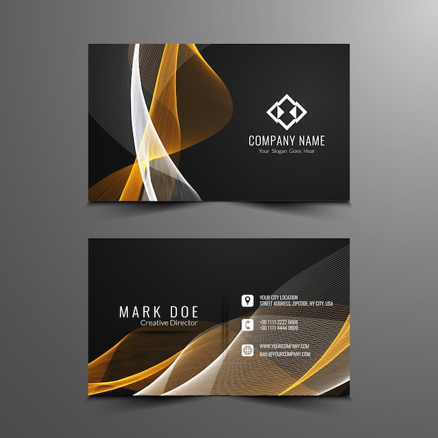 Disegno astratto business card ondulato