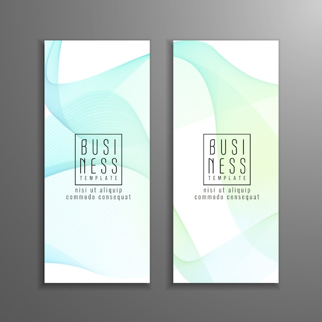 Abstract wavy business template set