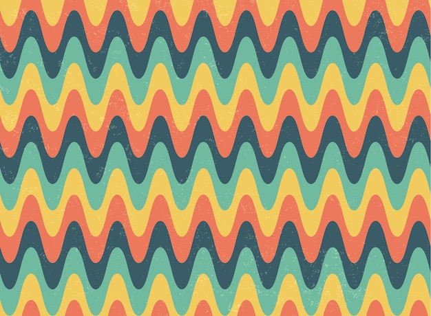 Abstract wavy colourful retro pattern