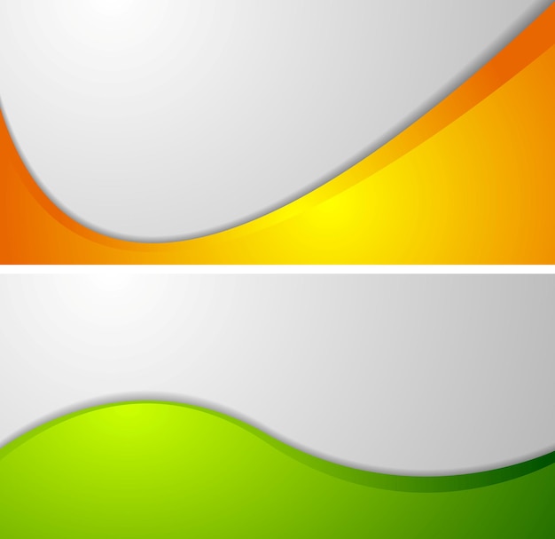 Abstract wavy corporate banners. Vector bright design