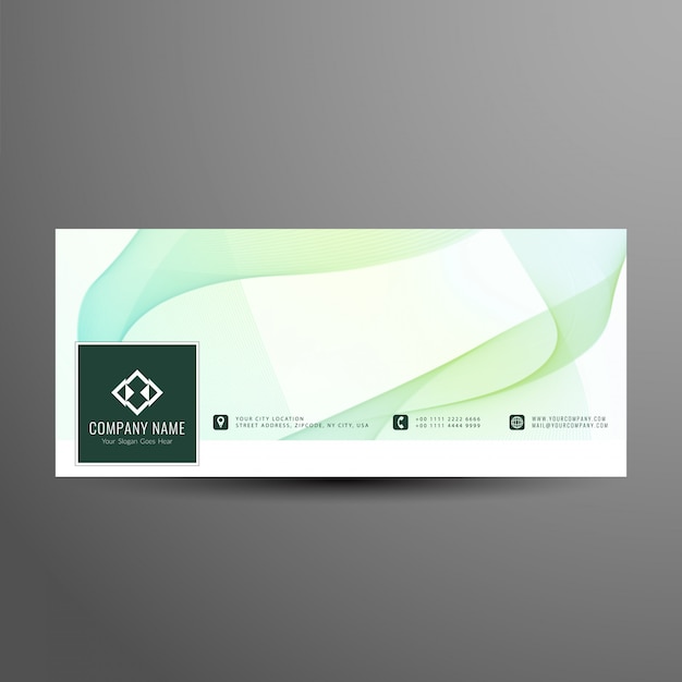 Abstract wavy facebook timeline banner template