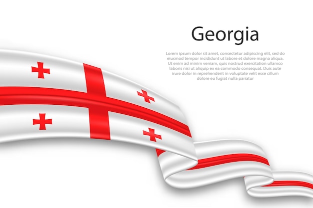 Vector abstract wavy flag of georgia on white background