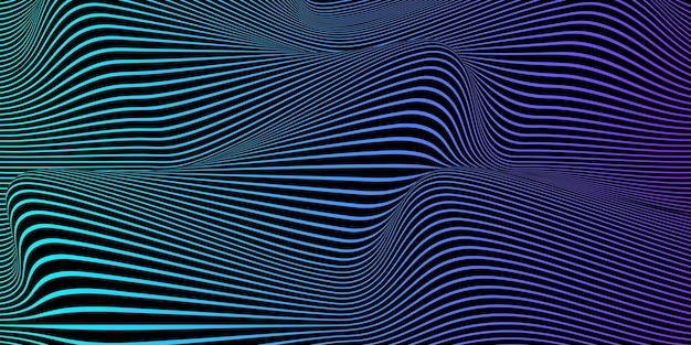Abstract wavy gradient lines background