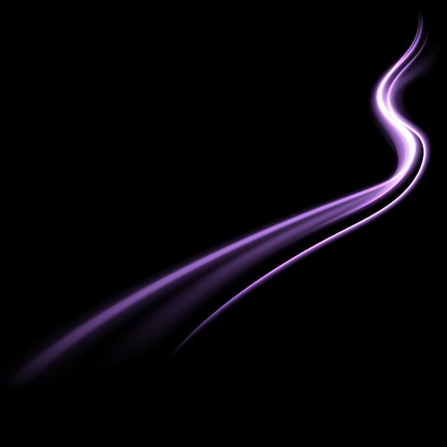 Abstract wavy light effect. Bright movement of the line of light. Twinkling wave PNG vector.