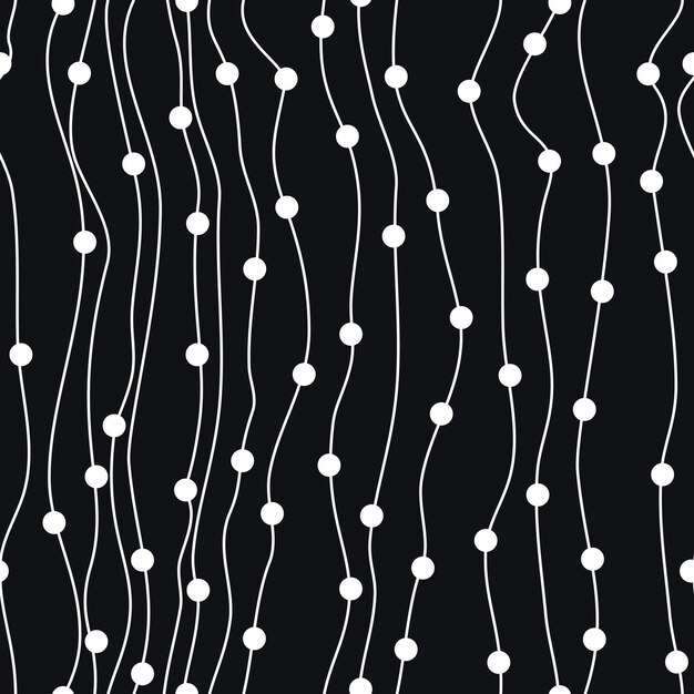 Vector abstract wavy line dot pattern