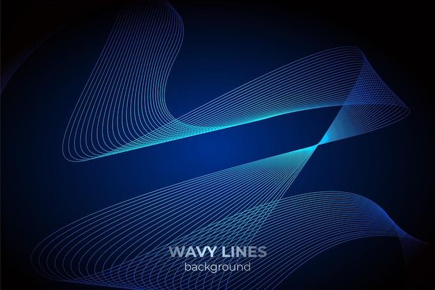 Abstract wavy lines background in vector design