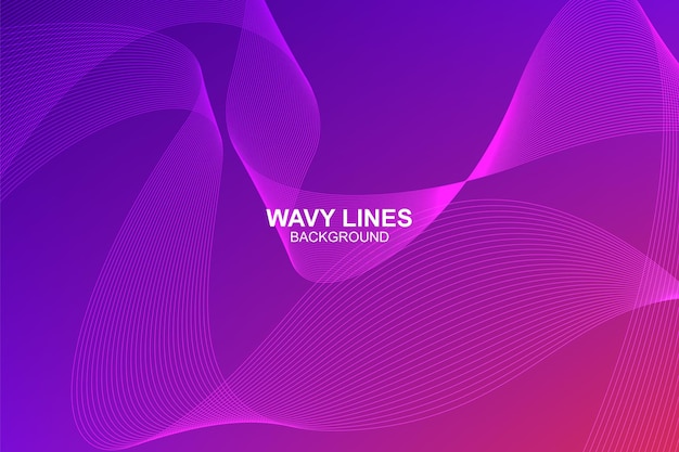 Abstract wavy lines on gradient background