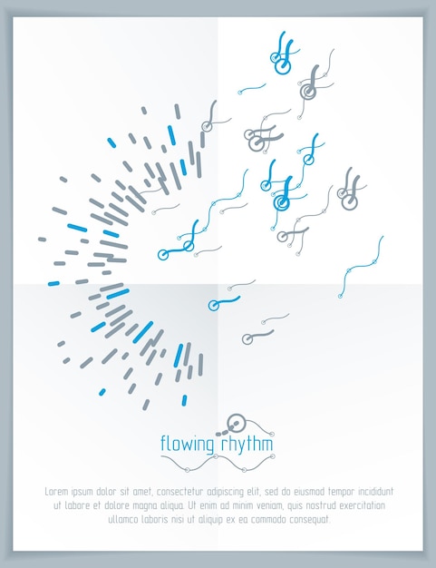 Abstract wavy lines pattern, art graphic illustration can be used as presentation flyer or brochure head page.