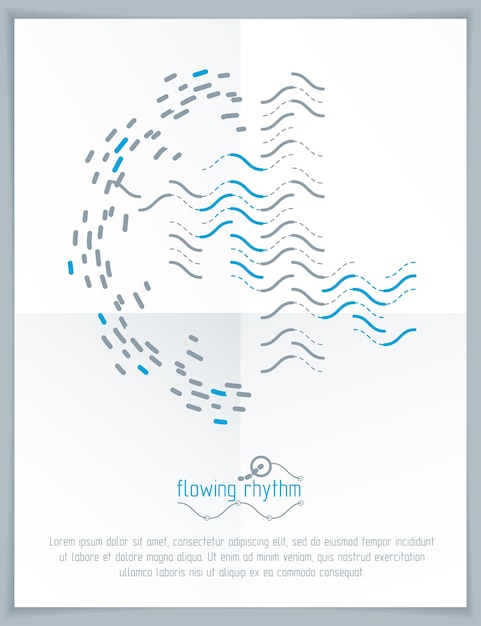 추상 물결선 패턴, 아트 그래픽 일러스트레이션은 프레젠테이션 전단지나 브로셔 헤드 페이지로 사용할 수 있습니다.