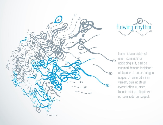 Il motivo a linee ondulate astratte, l'illustrazione grafica d'arte può essere utilizzato come volantino di presentazione o pagina principale dell'opuscolo.