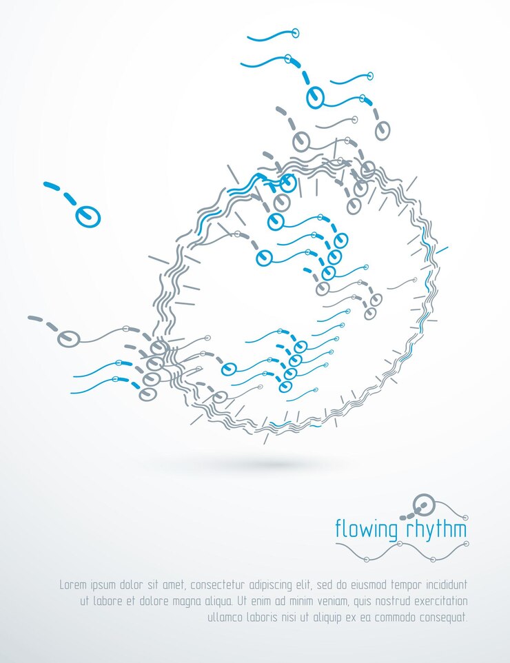 Vector abstract wavy lines pattern, art graphic illustration can be used as presentation flyer or brochure head page.