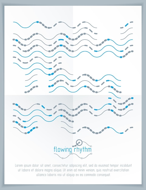 Vettore il motivo a linee ondulate astratte, l'illustrazione grafica d'arte può essere utilizzato come volantino di presentazione o pagina principale dell'opuscolo.