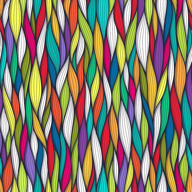 Vector abstract wavy lines seamless patterns set floral organic like vector illustration