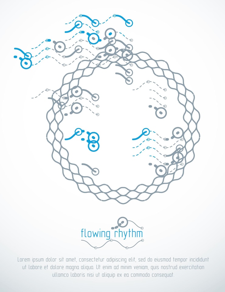 Vector abstract wavy lines vector illustration. graphic template, advertising poster. technological pattern.