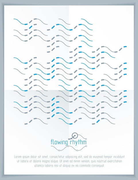 Vector abstract wavy lines vector illustration. graphic template, advertising poster. technological pattern.