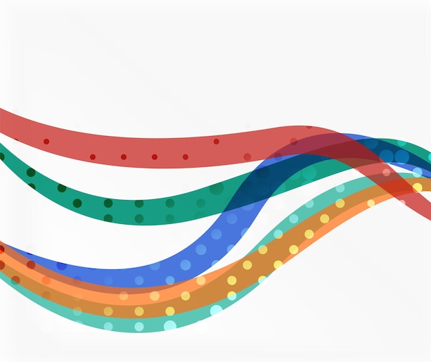 Vettore linee ondulate astratte con punti trasparenti sfondo del modello vettoriale per le opzioni del numero del diagramma di layout del flusso di lavoro o il web design