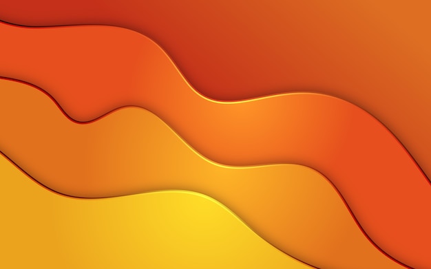 Vector abstract wavy papercut background on orange colors