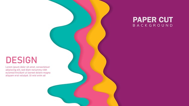 Abstract wavy papercut colorful background template for banners flyers and presentations