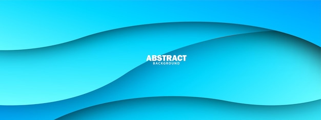 Abstract wavy shape blue color banner background