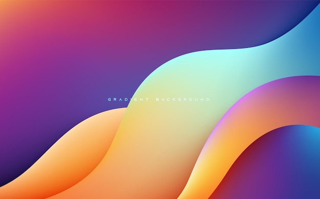 Abstract wavy smooth gradient background colorful light