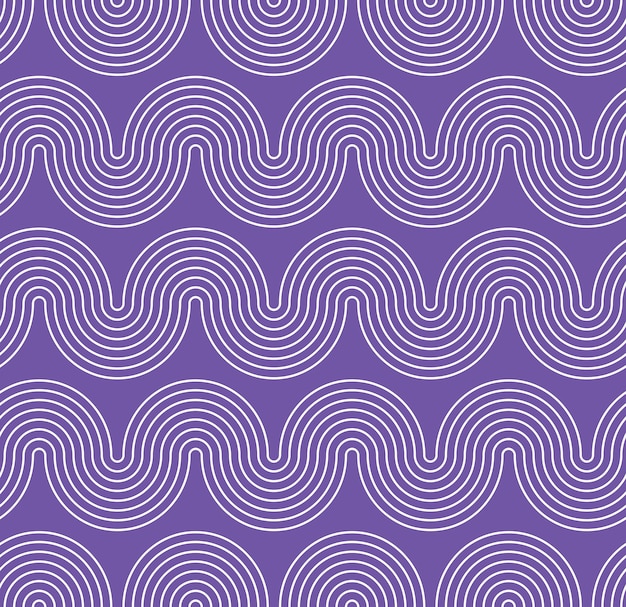 Vector abstract wavy stripes optic hypnotic psychedelic geometric stripes seamless vector pattern noodle