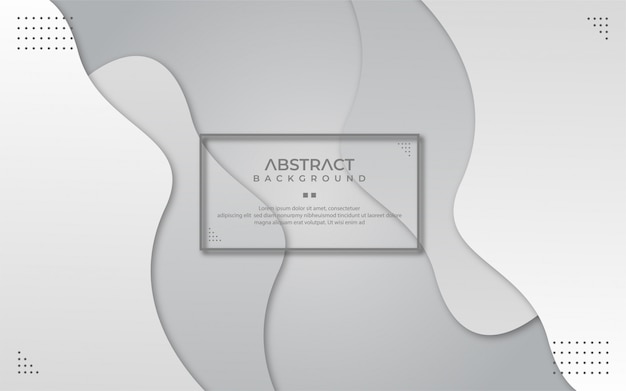 Vector abstract wavy white and grey background in paper style