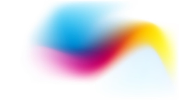 abstract wazig gradiënt van blauw roze en geel op een witte achtergrond kopieer ruimte ontwerp