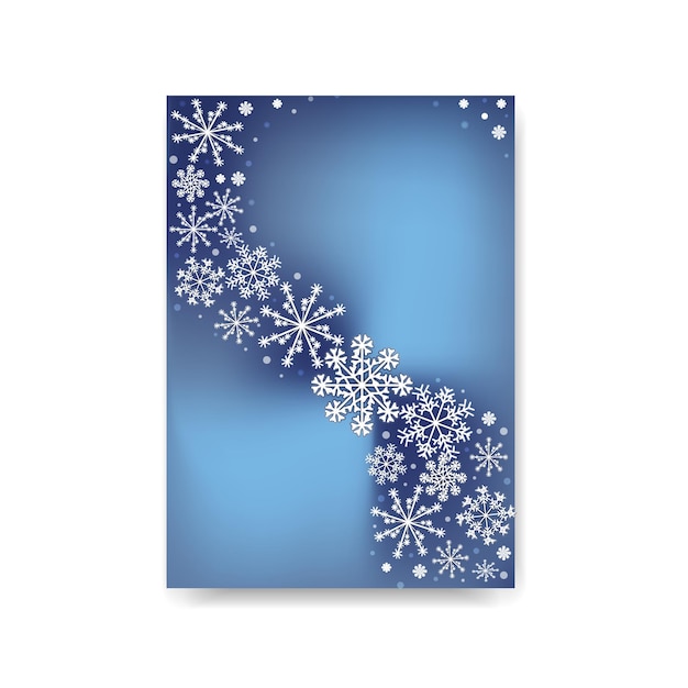 Abstract wazig verloopnet achtergrond met witte sneeuwvlokken met schaduw