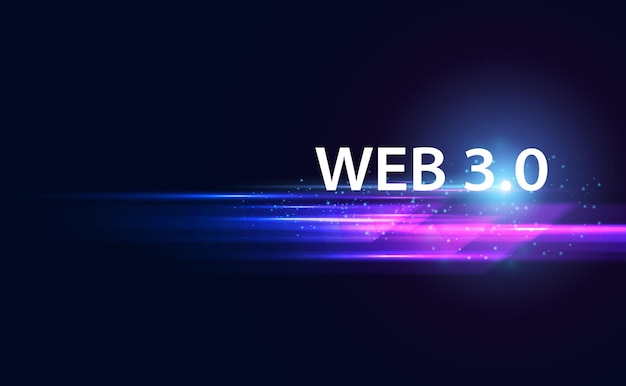 Vector abstract web 30 and blockchain link technology or concept to develop web speed decentralized