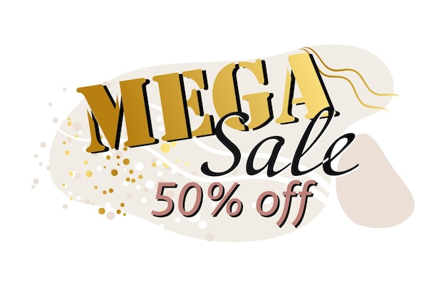 抽象的なウェブバナー名刺テンプレートmegasale50percentベクトルイラスト