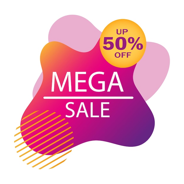 추상 웹 배너 명함 서식 파일 MEGA SALE 50 PERCENT Vector